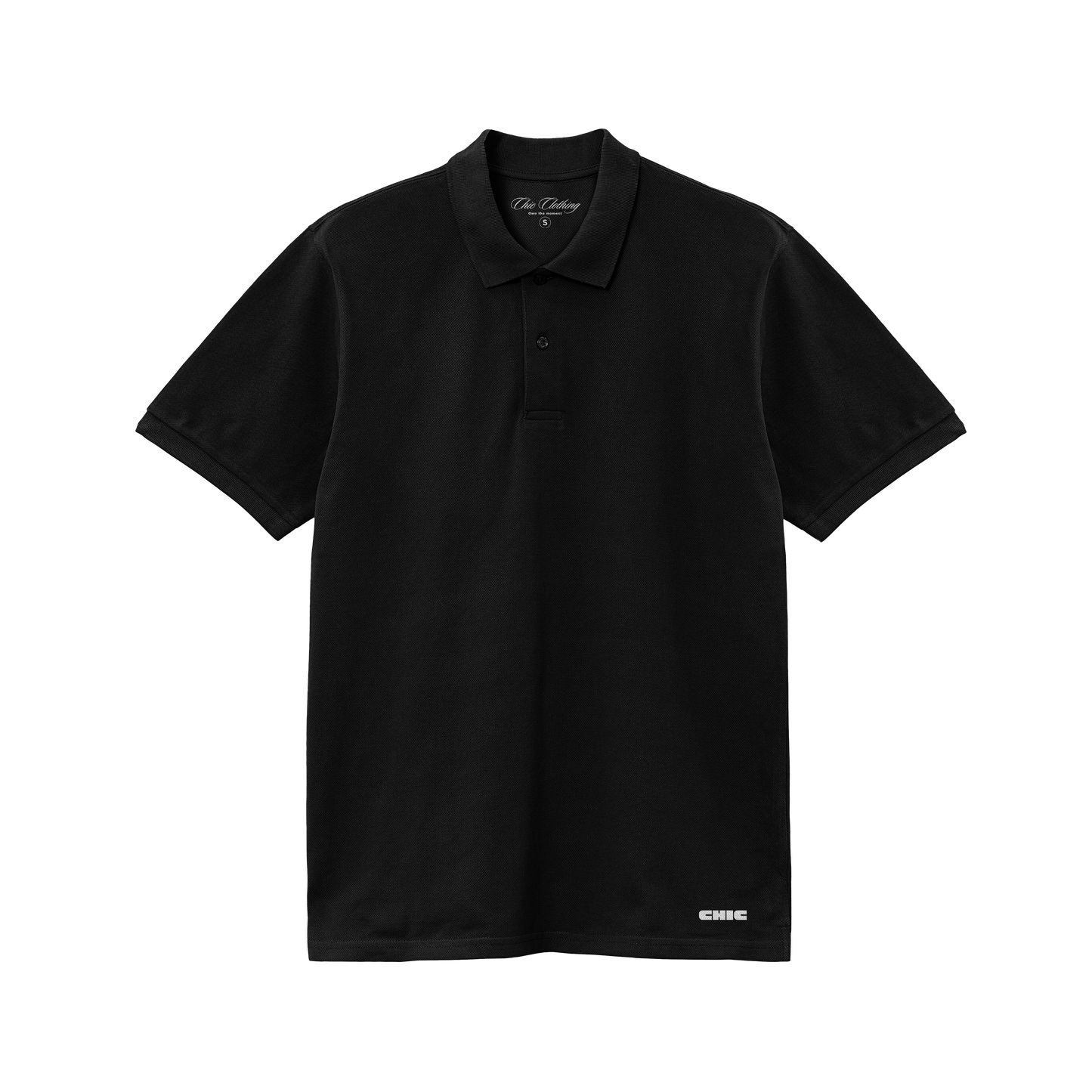 Black Solid Polo T-shirt