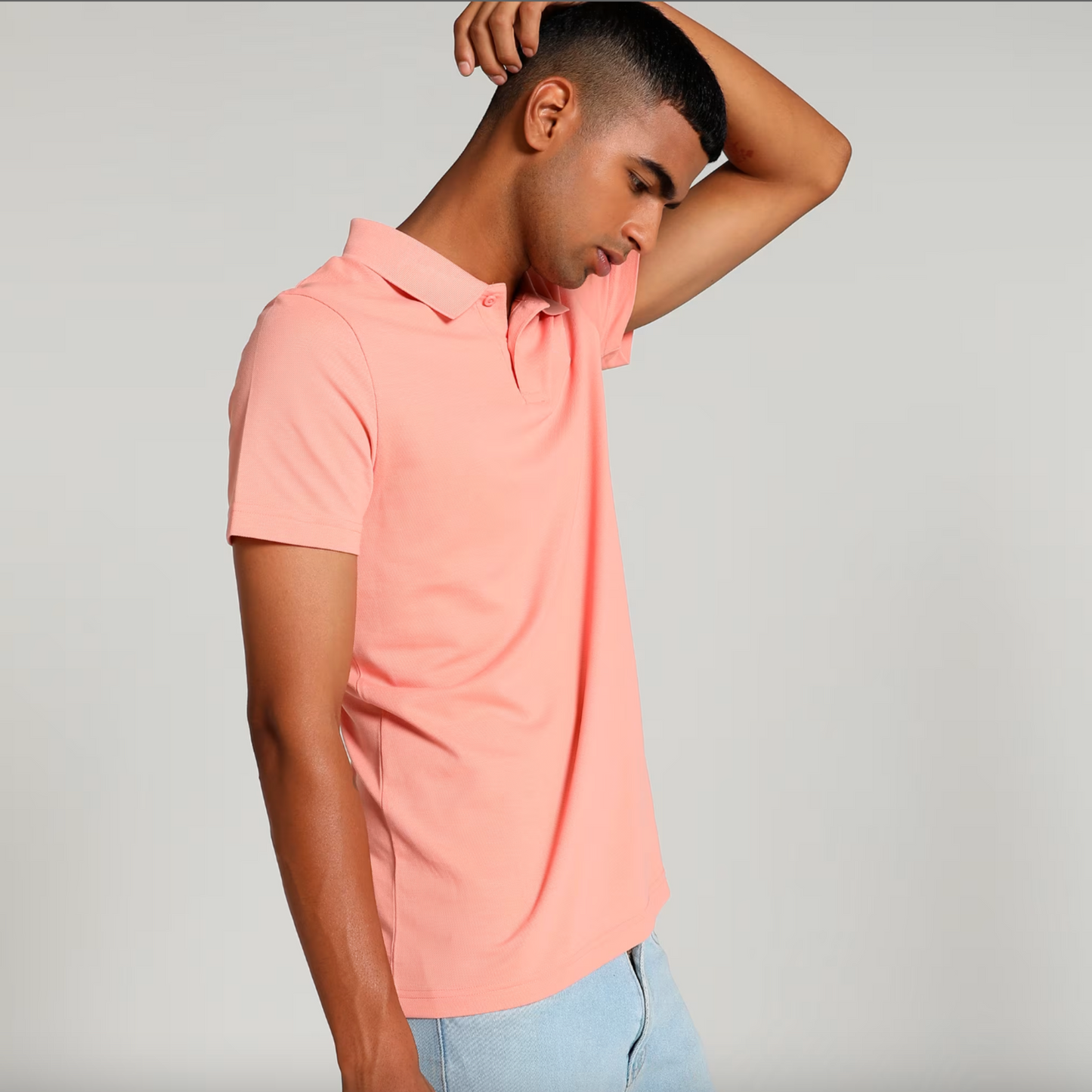 Pink Solid Polo T-shirt