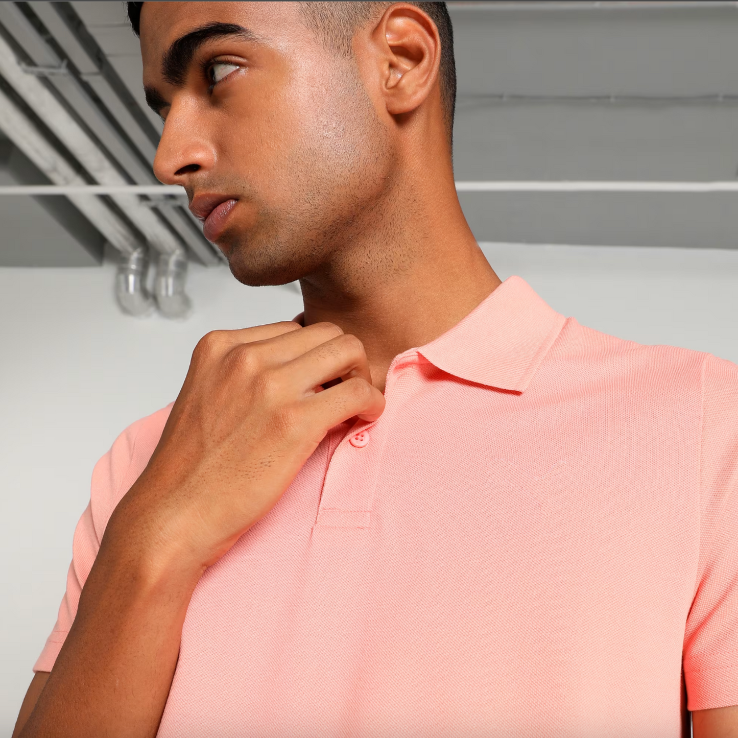Pink Solid Polo T-shirt