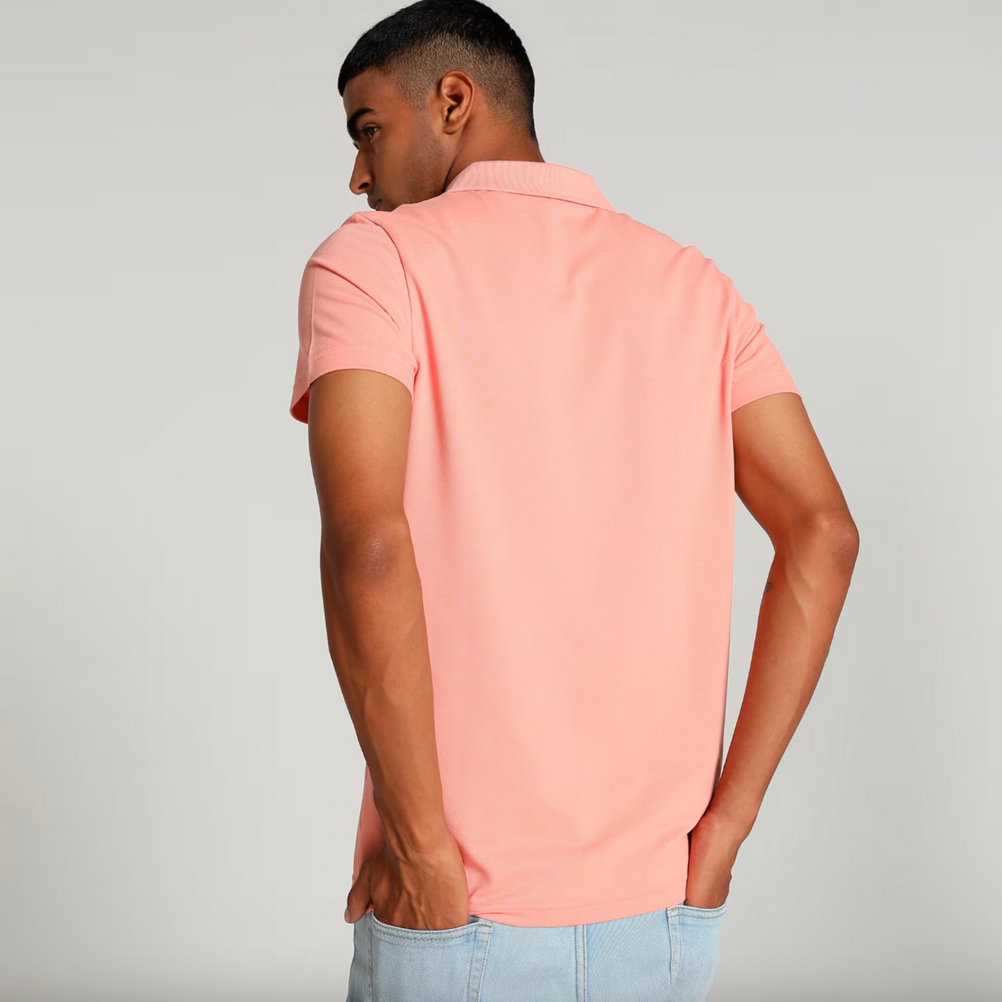 Pink Solid Polo T-shirt