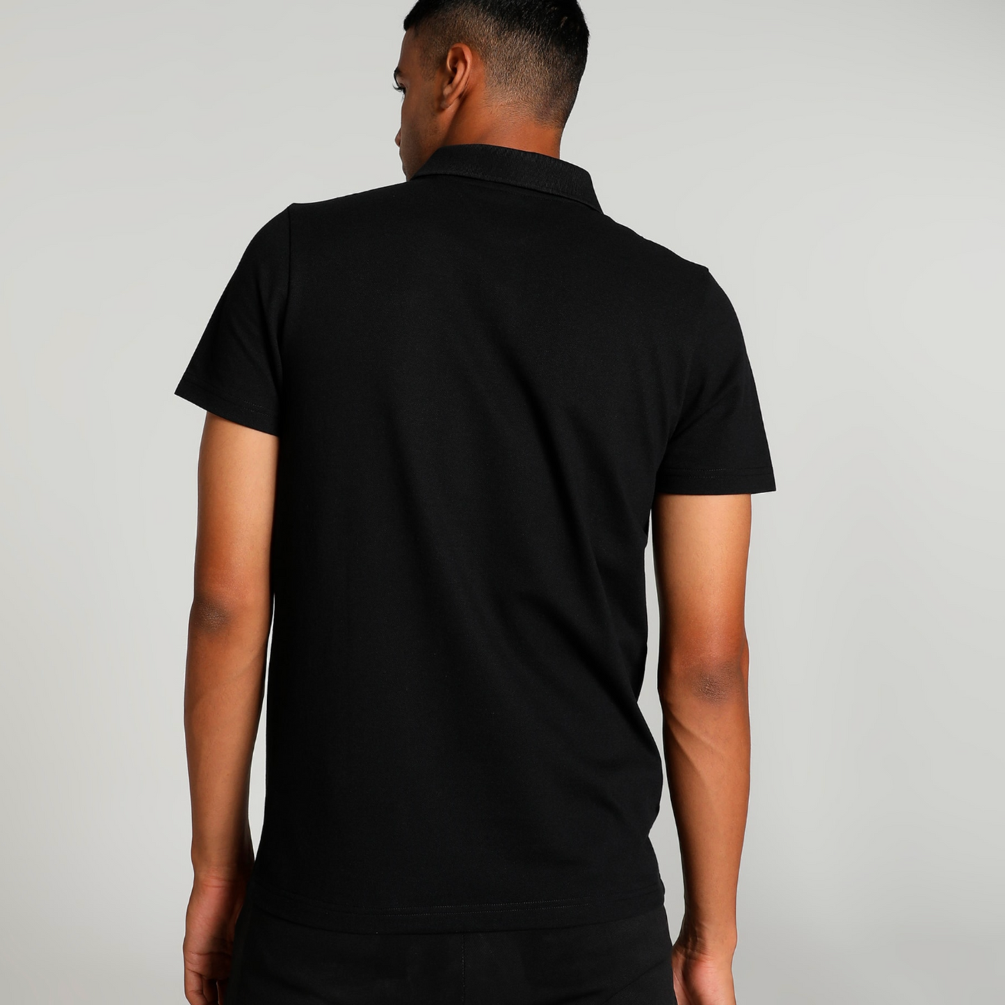 Black Solid Polo T-shirt