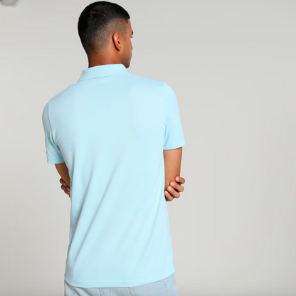 Sky Blue Solid Polo T-shirt