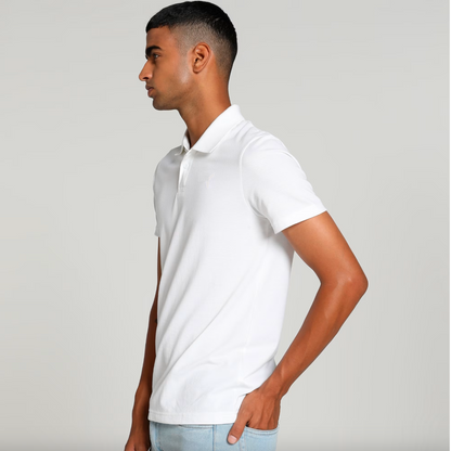 White Solid Polo T-shirt