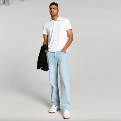 White Solid Polo T-shirt