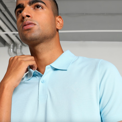Sky Blue Solid Polo T-shirt