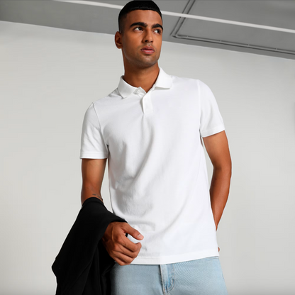 White Solid Polo T-shirt