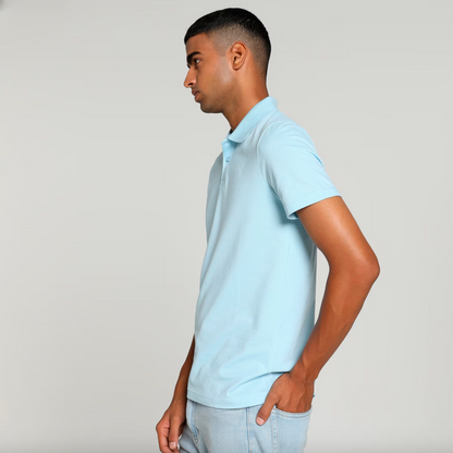 Sky Blue Solid Polo T-shirt