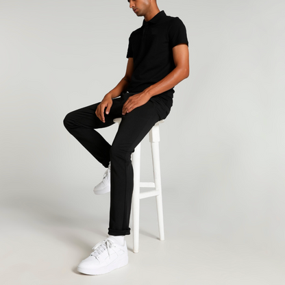 Black Solid Polo T-shirt