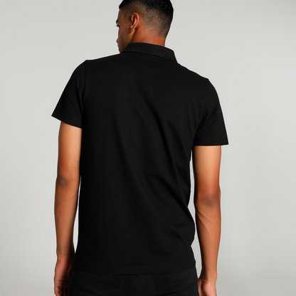 Black Solid Polo T-shirt